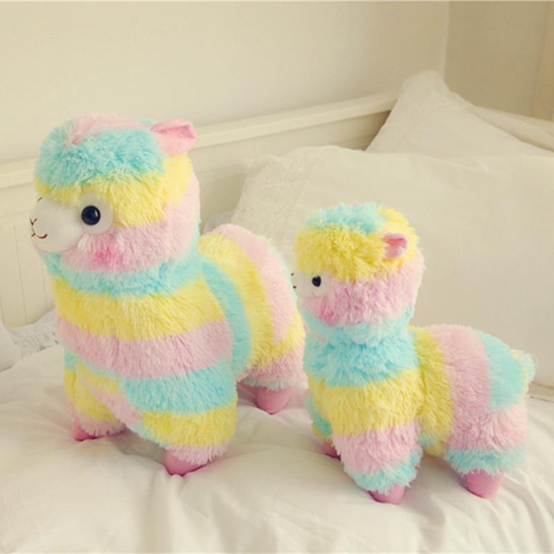 Zachte Regenboog-Alpaca Knuffel uit Pluche voor Baby's & Peuters