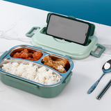 Thermo-Lunchbox van roestvrij staal – binnenin van roestvrij staal – 3 of 4 vakken met soepkom – Wandklok