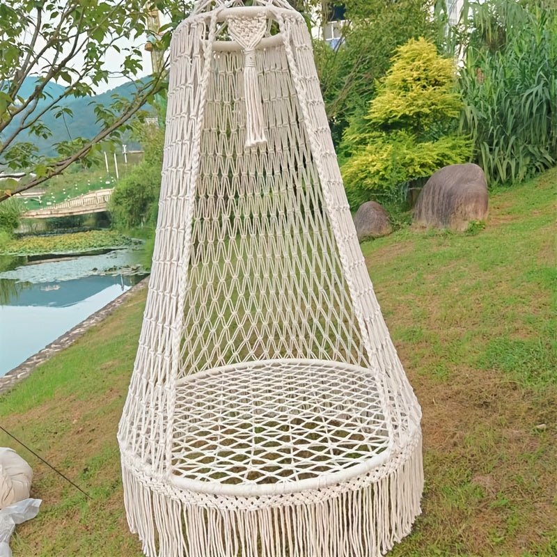BohoSwing Handgeweven Hangstoel – Relaxte Bohemian Vibes