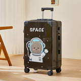 Luxe Graffiti Koffer met Ruimte-thema – 24 Inch Luchtvaartkoffer met Spinner Wielen en TSA-slot
