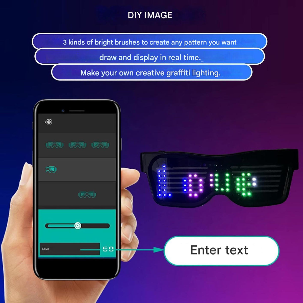 App-Programmeerbare LED Feestbril - GlowBeat