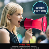 Krachtige Megaphone met Sirene - Bereik tot 731 meter, Verstelbaar Volume