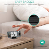 LED Projectie Wekker met 180° Verstelbare Projectie – Duidelijk Display en Snoozefunctie voor Slaapkamer of Kantoor
