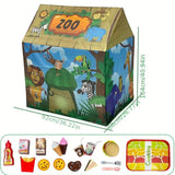 Safari Jungle Speeltent - Dieren Thema Speelhuis met Burgerpakket Speelgoed