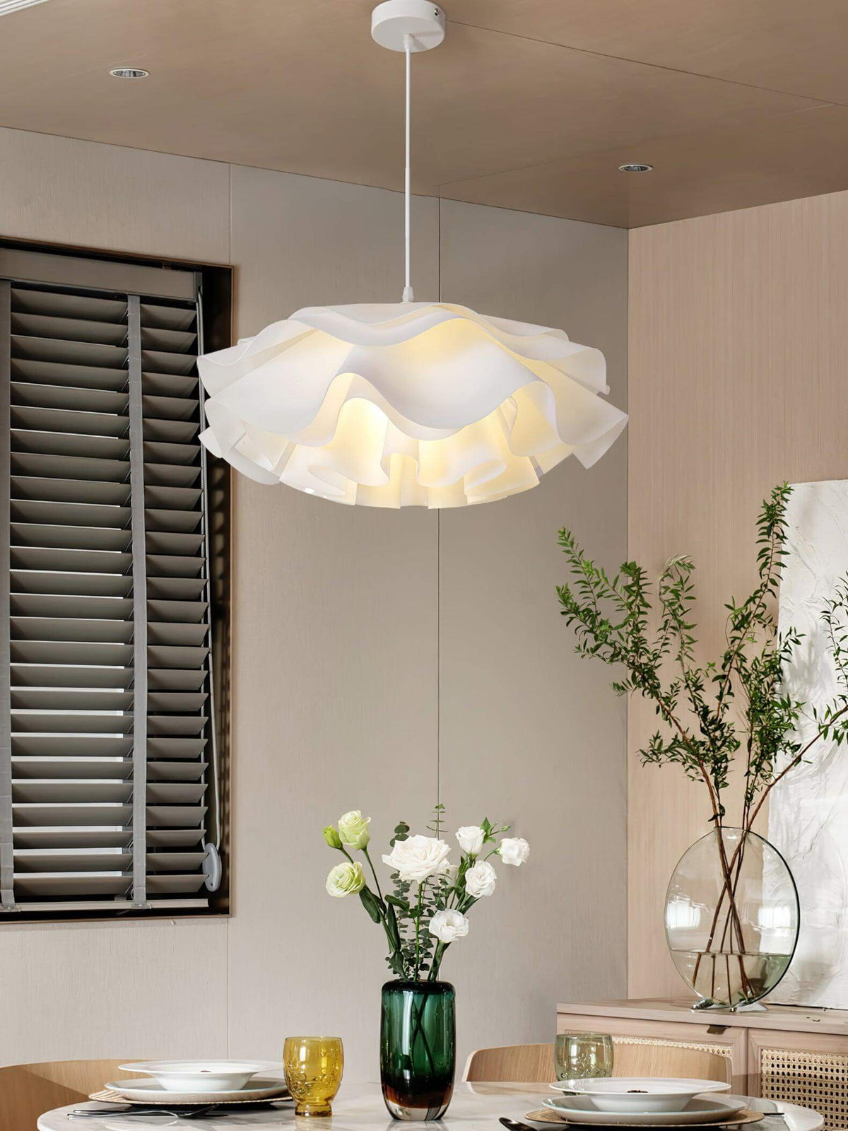 Bloemvormige Hanglamp - Witte Hanglamp
