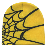 Beanie Muts met Spinnenweb Motief – Unisex Breimuts in Streetstyle