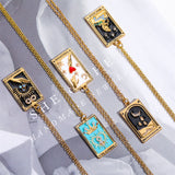 Zirkonia Verguld Tarot-Druppel-Hanger-Halsketting – Amara