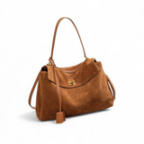 Laura – Grote handtas van faux suede in rechthoekige vorm