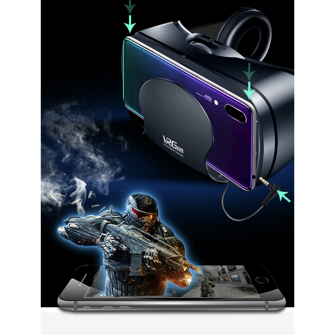 Reality PRO+ | Smart VR Bril met Geïntegreerde Headset voor iPhone & Android