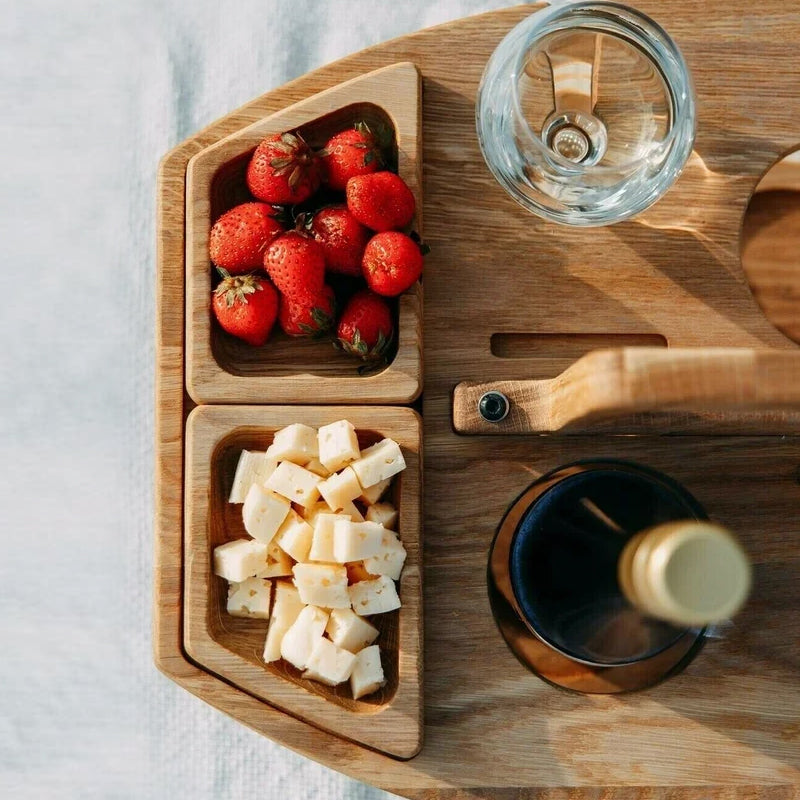 VinHolz | Draagbare Picknick Wijn Tafel van Hout