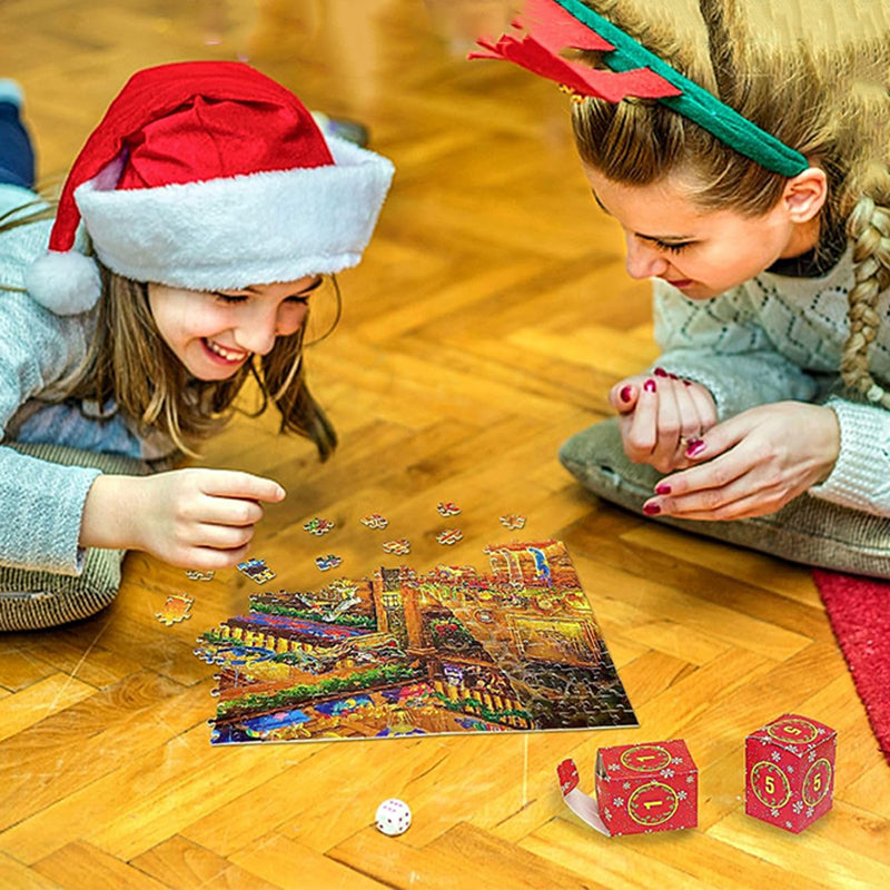 Kerst Puzzel Adventskalender – 1008 Stukjes, Dagelijks Puzzelplezier
