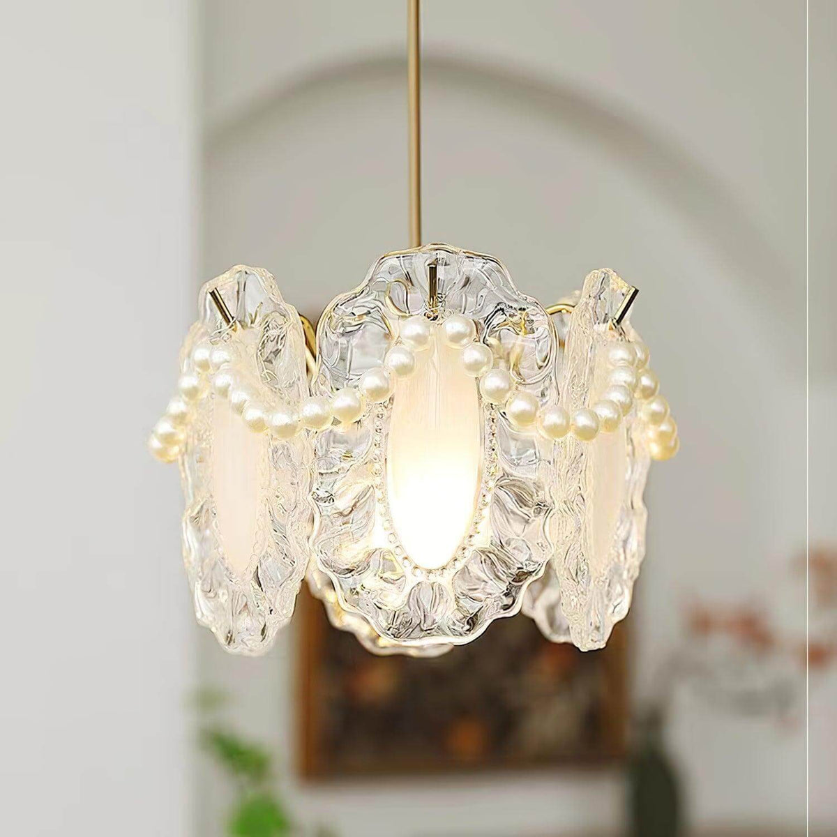 Bloemen Glas Hanglamp - Elegant Design