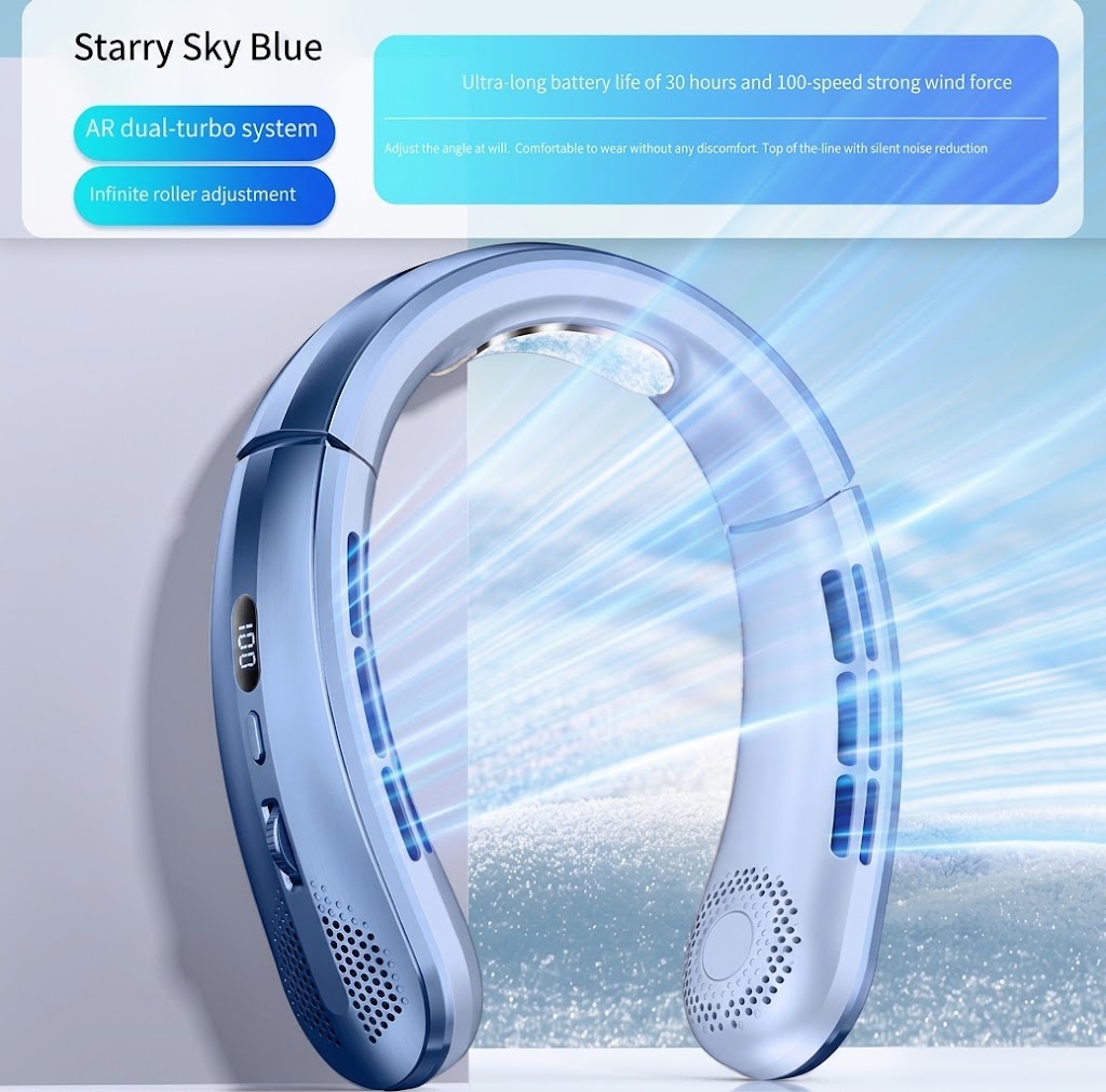 8000mAh USB Hangende Nekventilator