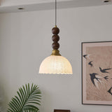 Hanglamp met Glas - Hout & Metaal
