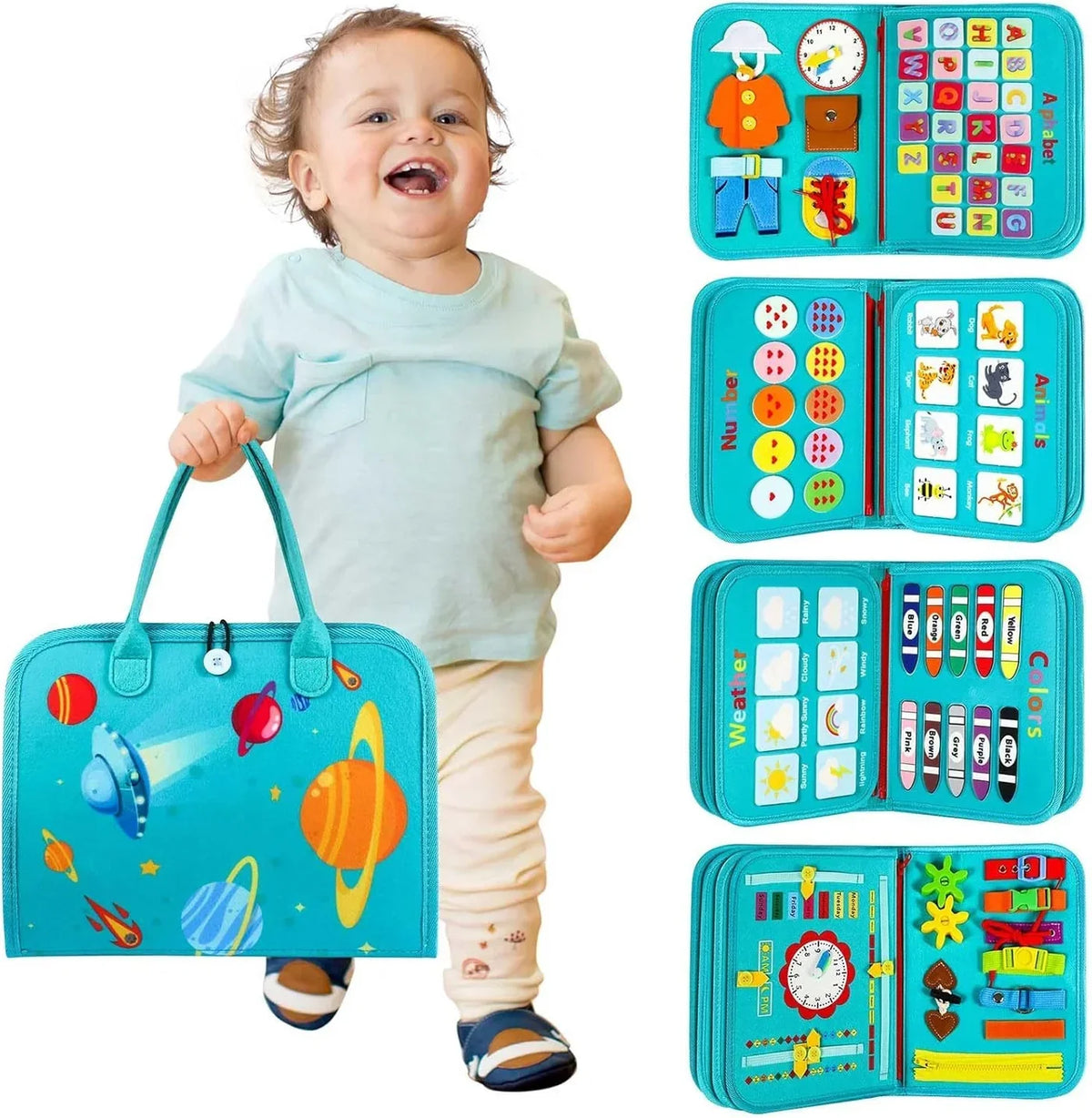Montessori Drukbord voor Peuters – Educatief Sensorisch Activiteitenboek (2-4 Jaar)