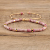 Vlechtarmband met 2,4 mm Natuurlijke Steen Rollen – Seraphina