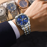 Waterdichte luxe herenarmbandhorloge van topmerk met lichtfunctie