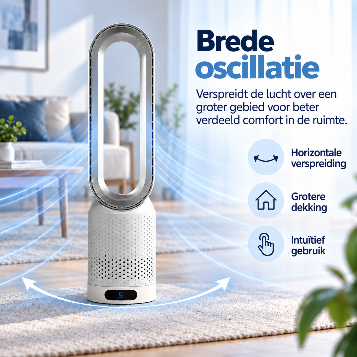 AirPure – Ultrafijne torenventilator zonder blad (< 32 dB)