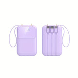 Ultieme Draagbare Powerbank 10000mAh - Snel Opladen met Ingebouwde Kabels