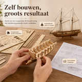 Klassiek Houten Zeilschip Model – Gedetailleerde 3D Puzzel voor Schepenliefhebbers