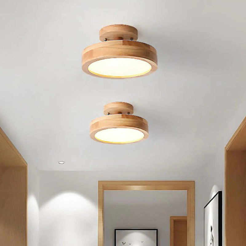 Minimalistische Houten LED Plafondlamp – Dimbaar 36W Natuurlijke Elegant