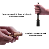 WineLuxe Luchtdruk Wijnopener – Roestvrij Staal & Ergonomisch Ontwerp