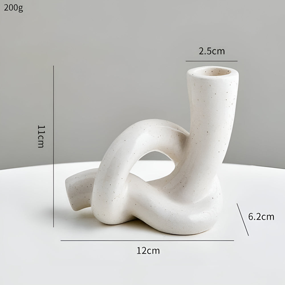 Minimalistische Keramische Knoop Kandelaar – Stijlvolle Woondecoratie