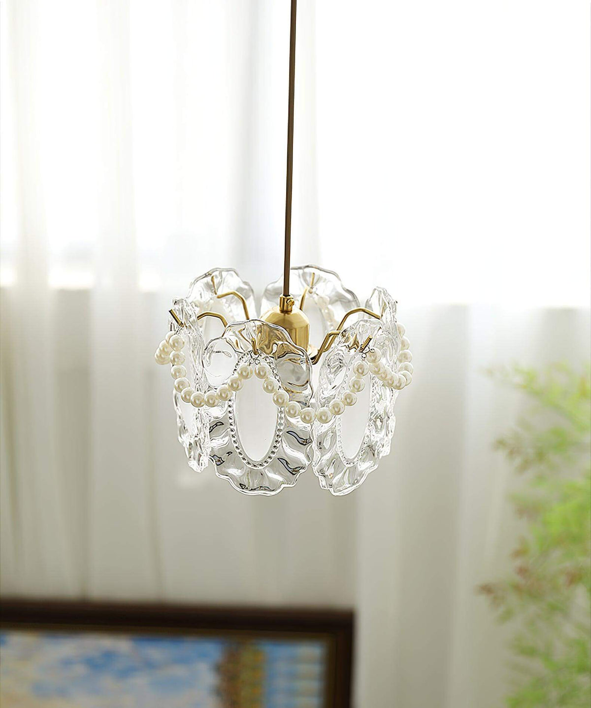 Bloemen Glas Hanglamp - Elegant Design