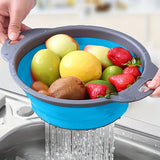 Opvouwbare Siliconen Vergiet Set – Perfect voor Pasta, Groenten en Fruit