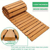 Rolbare Houten Tuinpadmat – Duurzame Mat voor Buiten met Antislip Bescherming