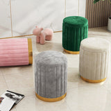 Nordic Chic Opberg Ottoman – Stijlvolle Ronde Pouf met Opslag en Spiegelafwerking