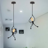 Retro IJzeren Man Hanglamp – Speelse Vintage Charme voor Unieke Interieurs