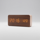 TimeWood | Digitale Houten Klok met LED-display, Stille-functie & Modern Design