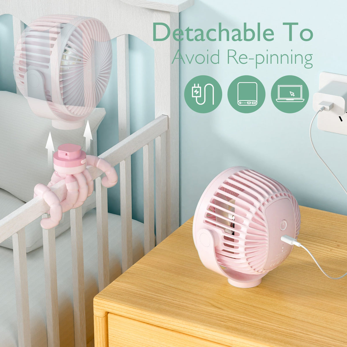USB Oplaadbare Handheld Koelventilator voor Reizen