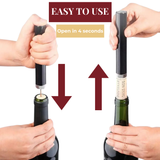 WineLuxe Luchtdruk Wijnopener – Roestvrij Staal & Ergonomisch Ontwerp