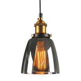 Industriële retro hanglamp met glas – Kappen van gerookt glas