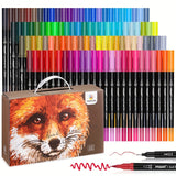 100 Kleuren Dual-Tip Stiften Set – Veelzijdige Fineliner en Brush Tips voor Creatieve Projecten