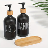Moderne Zeepdispenser met Houten Plateau - Voor Een Stijlvolle Badkamer