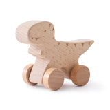 Houten dinosaurussen met wielen voor kinderen – 1 kopen, 1 gratis actie