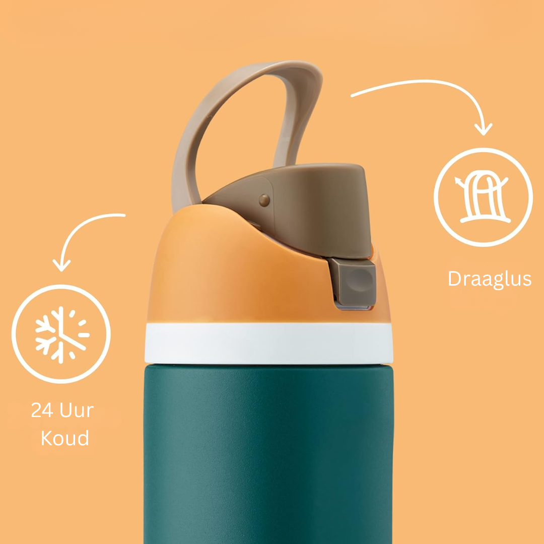 LeakProof - Geïsoleerde RVS Fles met Rietje | Perfecte Hydratatie