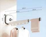 AluFlex - Vouwbare aluminium wasdroger met zuignapbevestiging