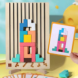 BRIQLEARN – Montessori Houten Tetris voor Creatief Stapelen en Logisch Denken