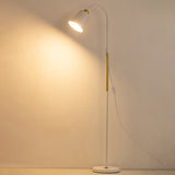 Minimalistische vloerlamp met ronde PVC-kap