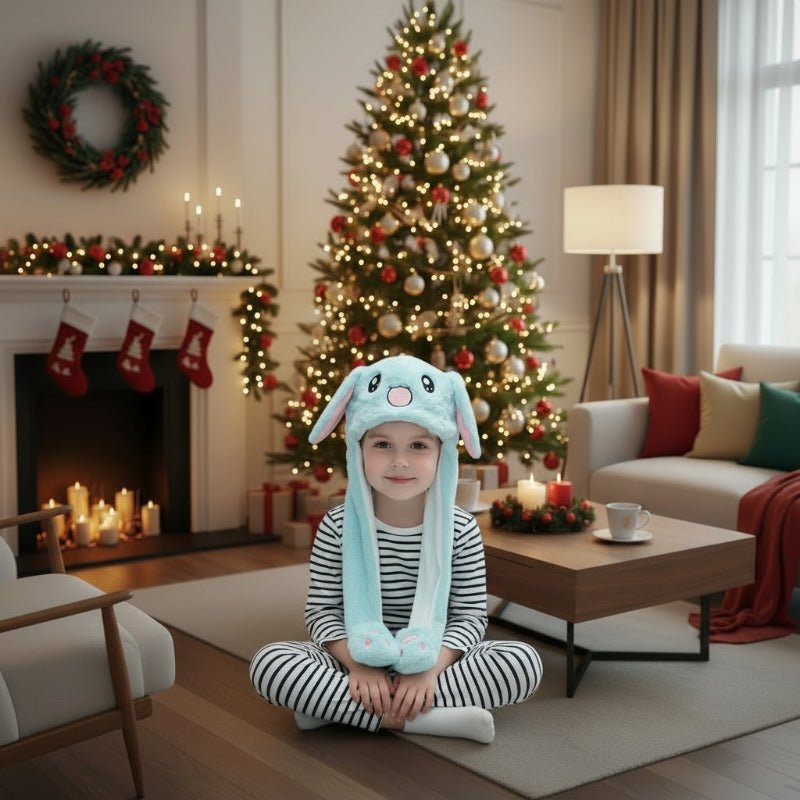 HOPZY – Interactieve Konijnenmuts met Beweeglijke Oren en Zachte Pluche Stof