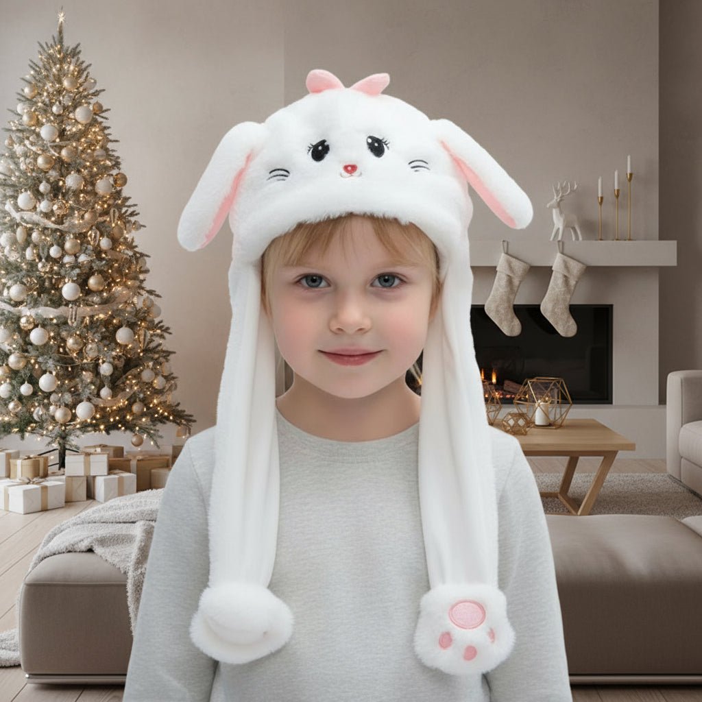 HOPZY – Interactieve Konijnenmuts met Beweeglijke Oren en Zachte Pluche Stof