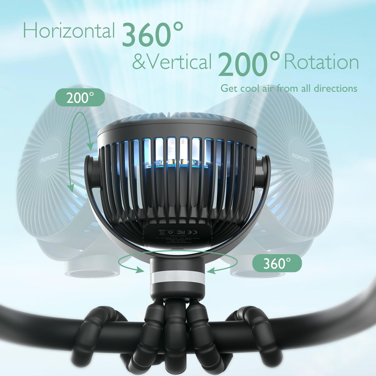 USB Oplaadbare Handheld Koelventilator voor Reizen