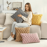 PLUMELLÉ – Kussenhoes van katoenmix met zachte 3D-haptiek