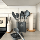 Culinara Pro – 12-delig siliconen keukengerei-set met roestvrijstalen handvatten