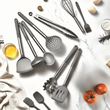 Culinara Pro – 12-delig siliconen keukengerei-set met roestvrijstalen handvatten