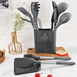 Culinara Pro – 12-delig siliconen keukengerei-set met roestvrijstalen handvatten